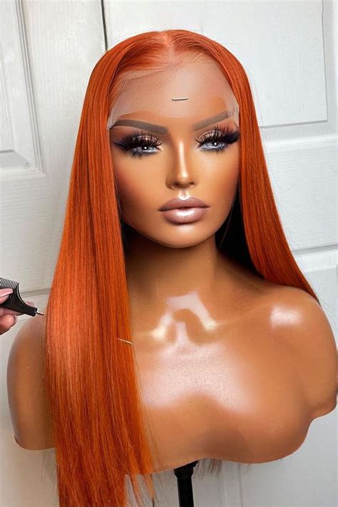 straight ginger wig|ginger glueless wig.